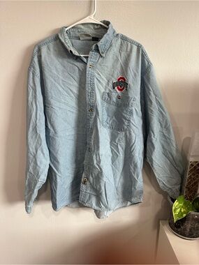 Vintage Ohio State Buckeyes denim button up shirt embroidered